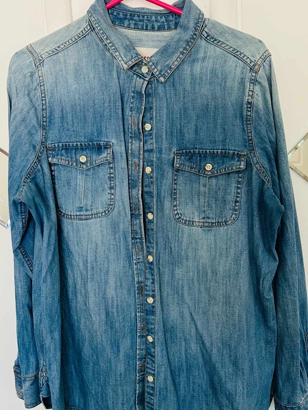 Mossimo Supply Co. Light Blue Denim women’s Shirt size XL